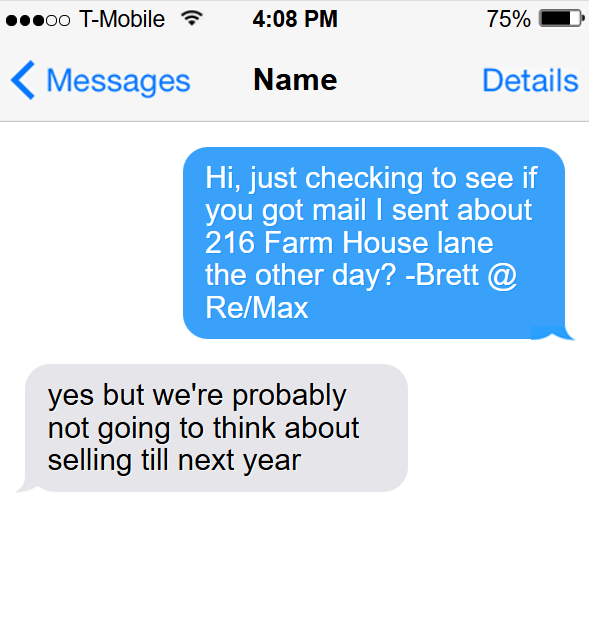 Text message response